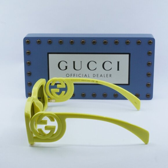 FINAL PRICE NEW GUCCI GG1325S 007 ACID YELLOW /BROWN SUNGLASSES main image 8